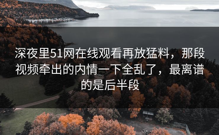 深夜里51网在线观看再放猛料，那段视频牵出的内情一下全乱了，最离谱的是后半段
